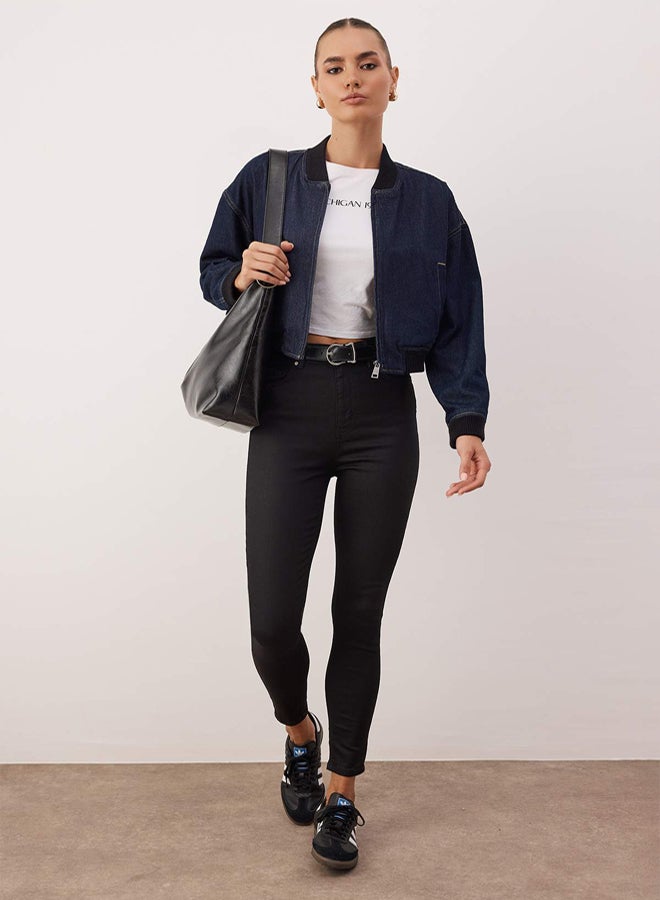 trendyol Black High Waist Stretchy Skinny Jeans - Image 1