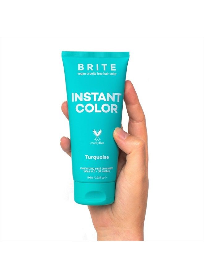 Brite Turquoise Semi-Permanent Hair Color - Vegan & Cruelty-Free Hydrating Hair Dye, Lasts Up to 30 Washes (100ml) - Image 3