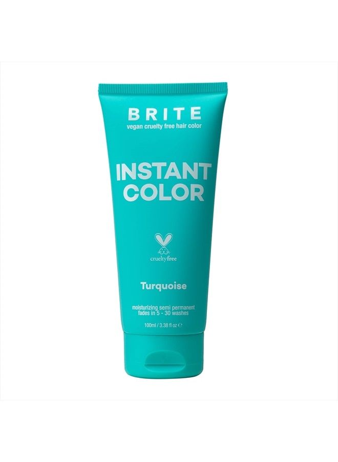 Brite Turquoise Semi-Permanent Hair Color - Vegan & Cruelty-Free Hydrating Hair Dye, Lasts Up to 30 Washes (100ml) - Image 1