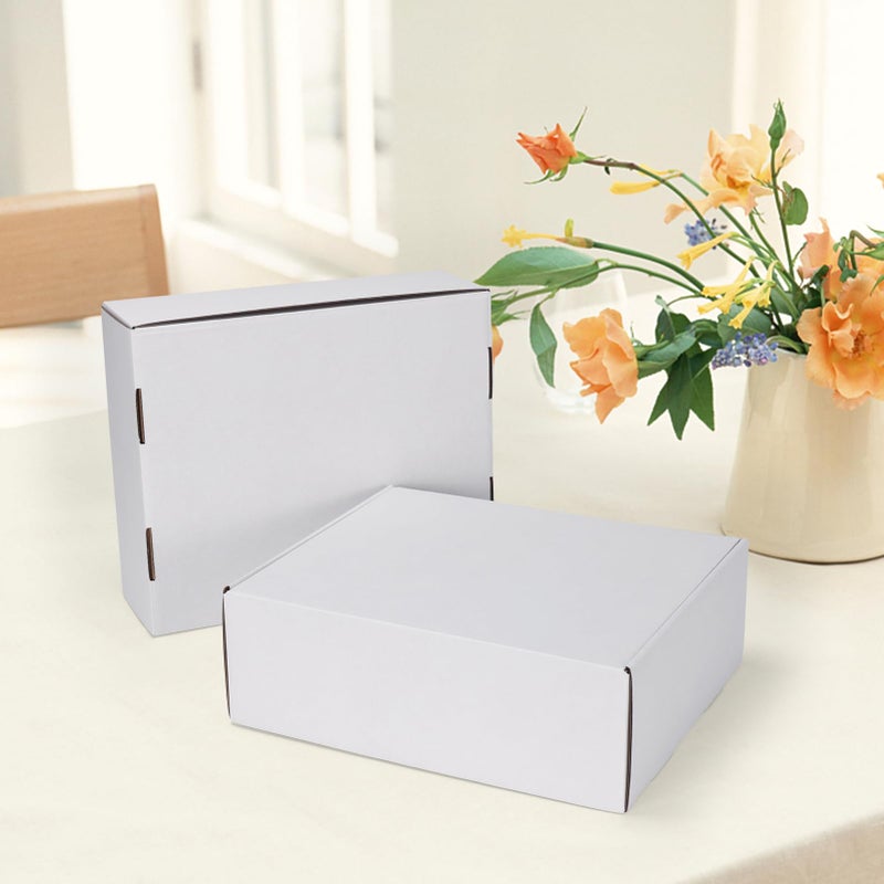 HORLIMER صندوق شحن HORLIMER 12x10x4 بوصة مجموعة من 15، صندوق كرتون مضلع أبيض للشحن، التعبئة، الأعمال الصغيرة - Image 5