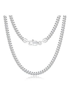 Generic 18K Gold Over 925 Sterling Silver Italian 4mm Cuban Link Chain Necklace  - Image 2