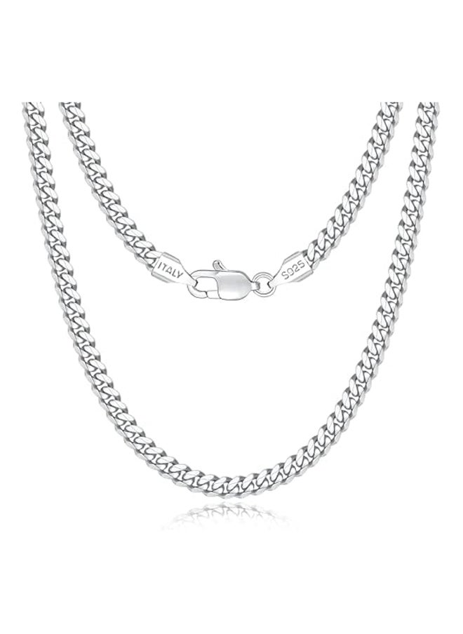 Generic - 18K Gold Over 925 Sterling Silver Italian 4mm Cuban Link Chain Necklace - Image 1