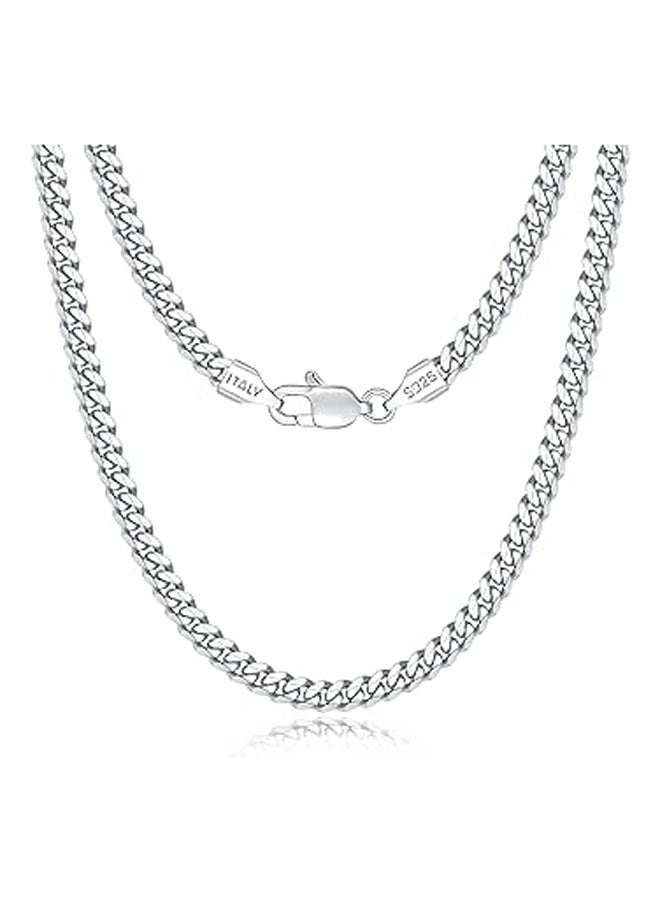 Generic - 18K Gold Over 925 Sterling Silver Italian 4mm Cuban Link Chain Necklace - Image 1