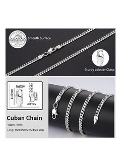 Generic 18K Gold Over 925 Sterling Silver Italian 4mm Cuban Link Chain Necklace  - Image 4