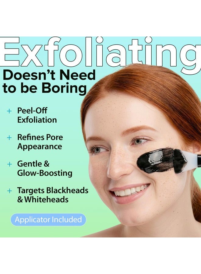 Ebanel Blackhead Remover Charcoal Peel Off Face Mask with Brush, Deep Cleansing Purifying Charcoal Mask Pore Cleaner Minimizer with Niacinamide, Hyaluronic Acid, Aloe, Green Tea, Brush May Vary - Image 2