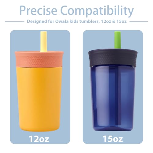 SISABAMA 8 Pcs Stainless Steel Straw Replacement for Owala Kids 12oz 15oz Tumbler Straws with 2pcs Cleaner Compatible with Owala Water Bottle Metal - Image 4