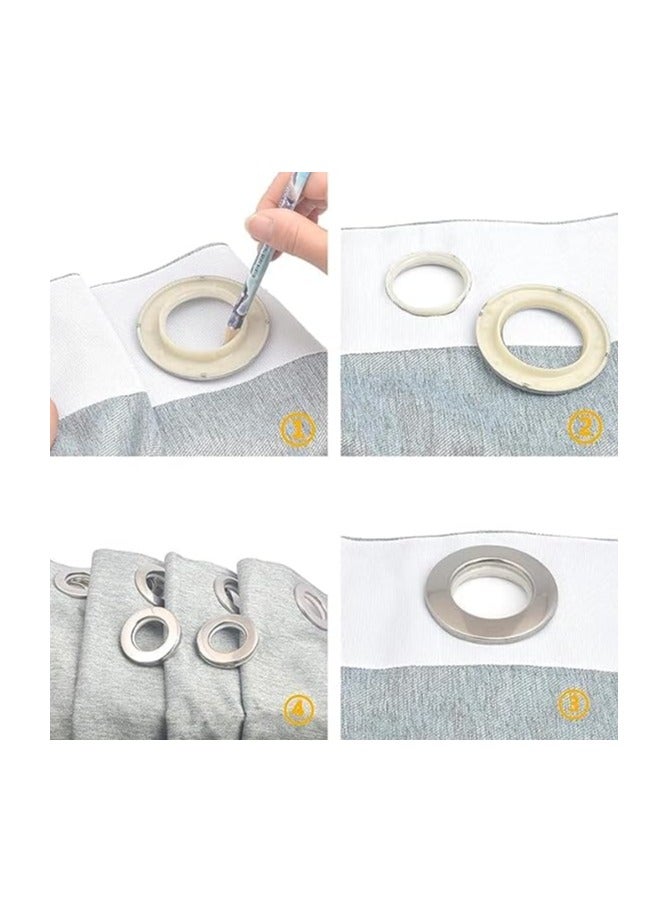 Zeenah Furniture Curtain Eyelet Rings 100 Pieces Round Grommet Plastic Rings Clips - Image 4