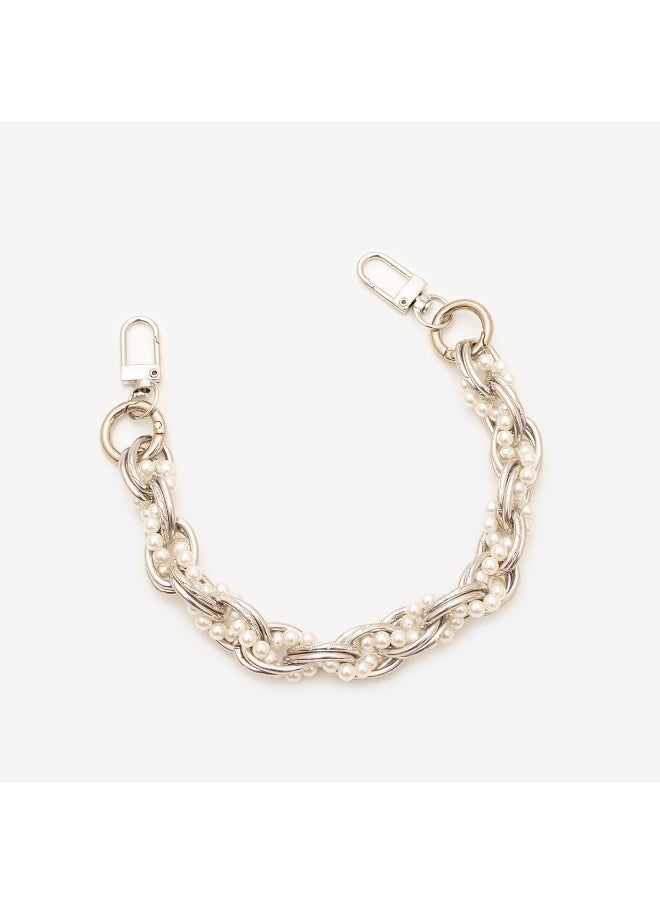 NIBEMINENT Super Cute Beaded Phone Charm – Trendy Phone Chain Wrist Strap, Shining Beads Chain Lanyard for Cell Phone 