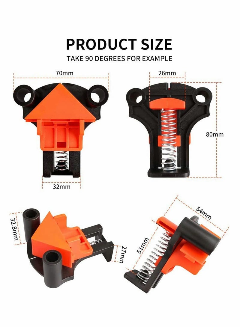 Excefore Corner Clamps for Woodworking, 4 Pcs Corner Clip Fixe, 60/90/120 Degree Angle Wood Clamp Corner Clip Fixer Ruler Clamp  - Image 3