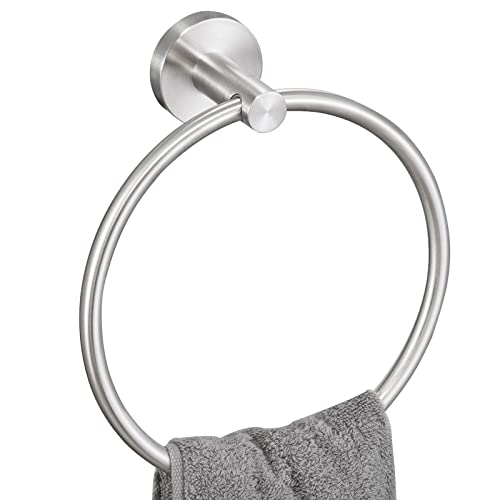 KES Towel Ring for Bathroom, Hand Towel Holder Round Towel Hanger Wall Mount SUS304 Stainless Steel Brushed Finish, A2180DG-2 - Image 1