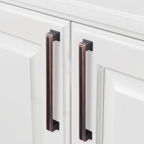 COTYKILEY 10 Pack 7.5 Inch(192mm) Oil Rubbed Bronze Cabinet Handles Oil Rubbed Bronze Kitchen Cabinet Pulls Cabinet Door Handles Kitchen Cabinet Hardware - Image 3
