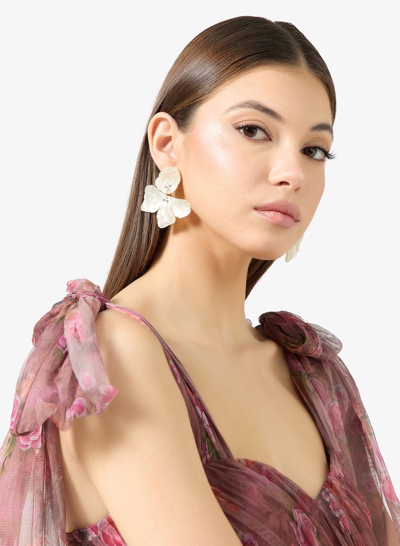 ELLA Flower Statement Earrings - Image 3