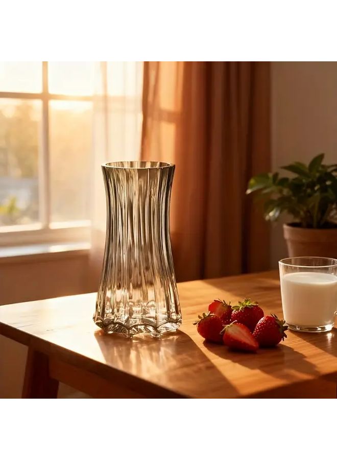 Smoke Gray Minimalist Vase Transparent Floral Arrangement Living Room Home Decor - Image 2