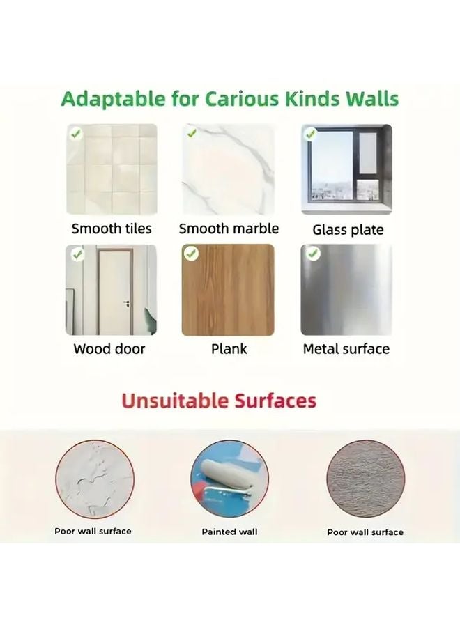 Gray 4Pcs Wall Mounted Mop Brush Holder No Drilling Strong Adhesive Space Saving Bathroom Organizer - Image 5