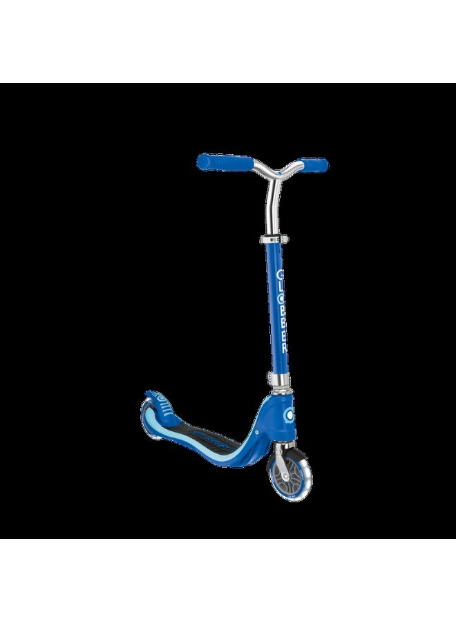 GLOBBER Flow 125 Lights Kick Scooter – Adjustable LED Wheel Scooter for Kids & Teens – Navy Blue - Image 1