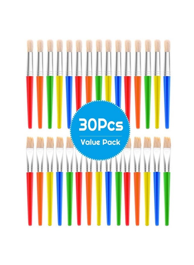 anezus Paint Brushes Anezus 30 Kids Paint Brushes Bulk Children Paint Brushes Set With Jumbo Round Watercolor Paint Brush And Large Flat Craft Paint Brushes - Image 3