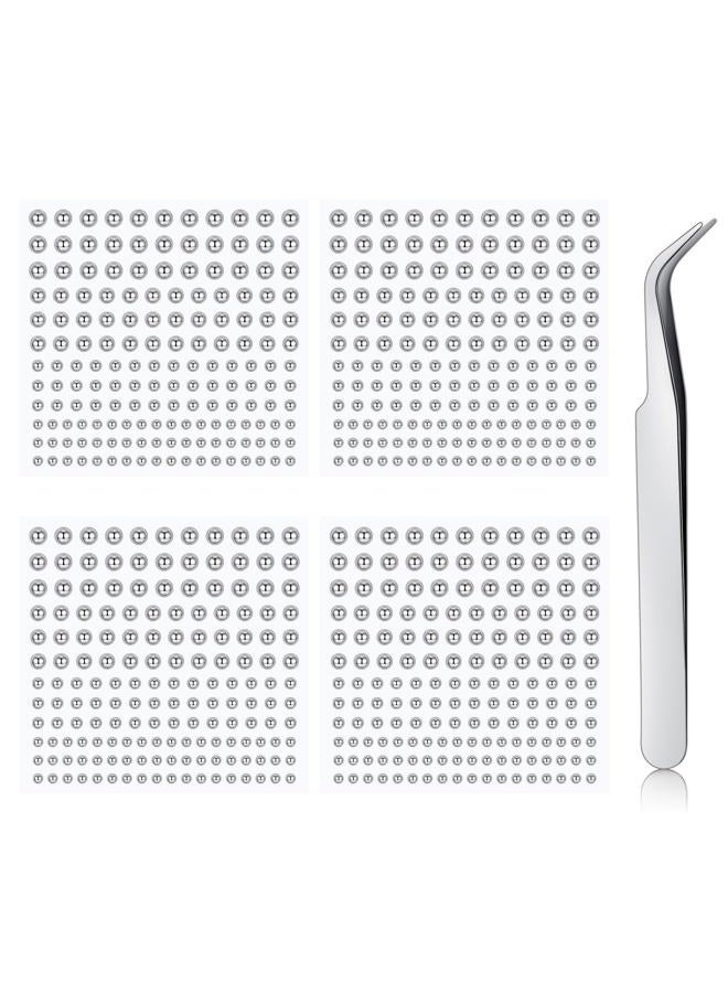 Qwalit Fake Lip Ring Piercing Piercings Nose Hoop Face Stud Stick On Eyebrow Balls Silver - Image 1