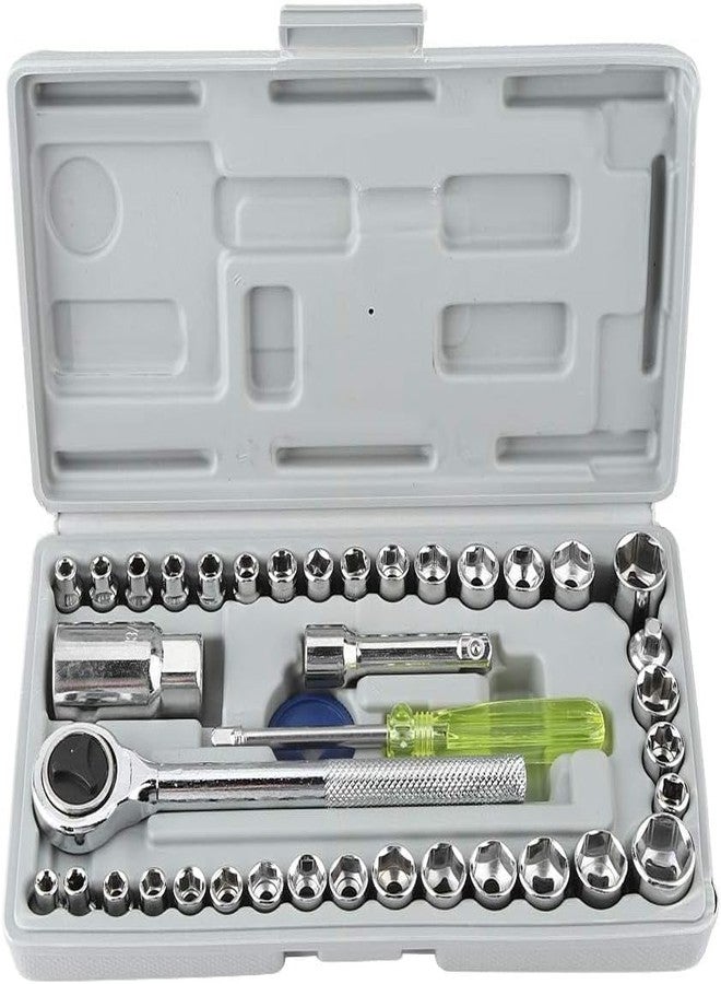 QUERYZEN40 in 1 Screw Driver Set PCS Automobile Motorcycle Tool Box Set Socket Wrench Sleeve Suit Hardware Auto Car Repair Tools Socket Home Tool kit Set - Image 1