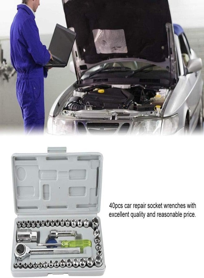QUERYZEN40 in 1 Screw Driver Set PCS Automobile Motorcycle Tool Box Set Socket Wrench Sleeve Suit Hardware Auto Car Repair Tools Socket Home Tool kit Set - Image 3