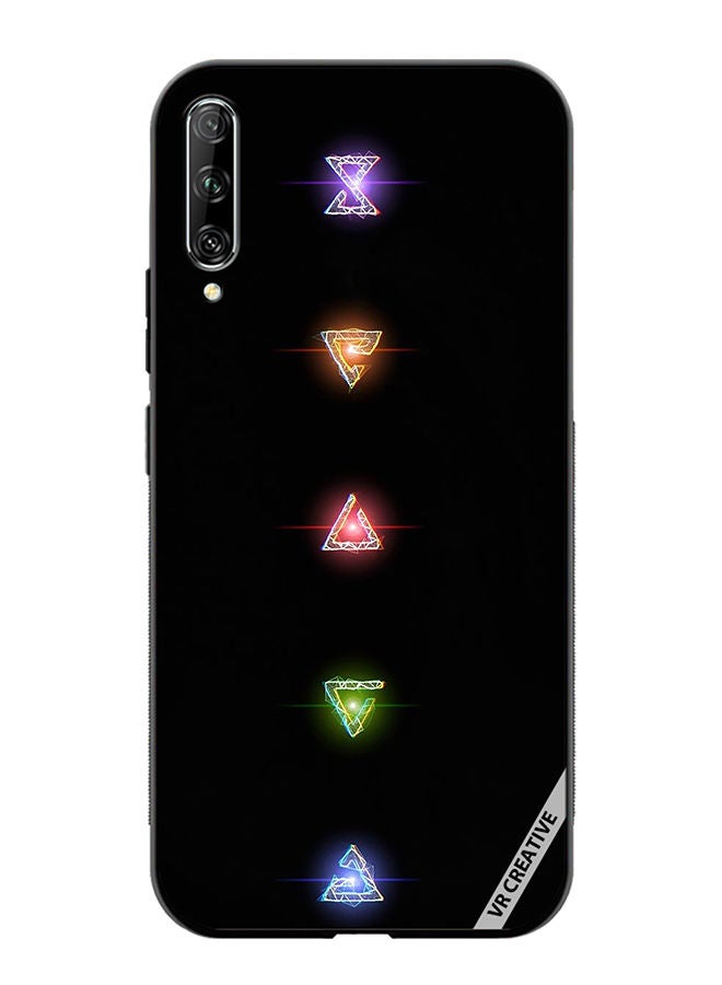 Protective Case Cover For Huawei Nova Y9S Neon Lights Diamond Shapes Design Multicolour