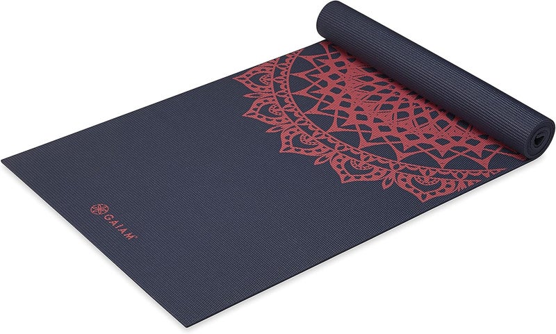 Gaiam Yoga Mat - Premium 6mm Print Extra Thick Non Slip Exercise & Fitness Mat for All Types of Yoga, Pilates & Floor Workouts (68"L x 24"W x 6mm Thick) - Image 1