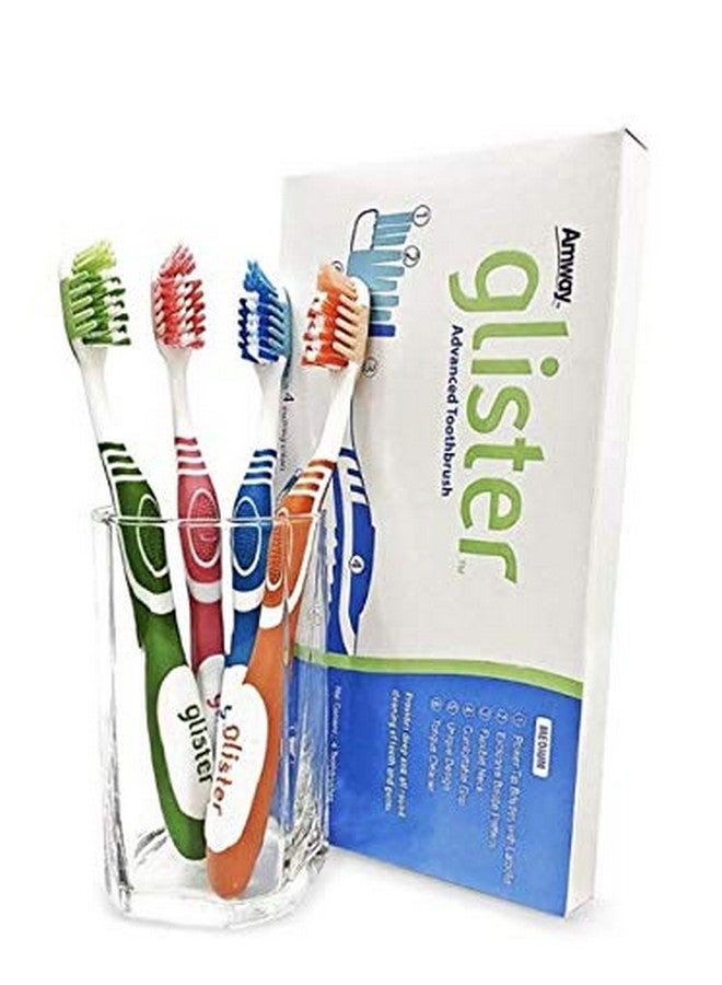 Amway Advanced Persona Glister Manual Toothbrush For Adults- Pack Of 4, Multicolor