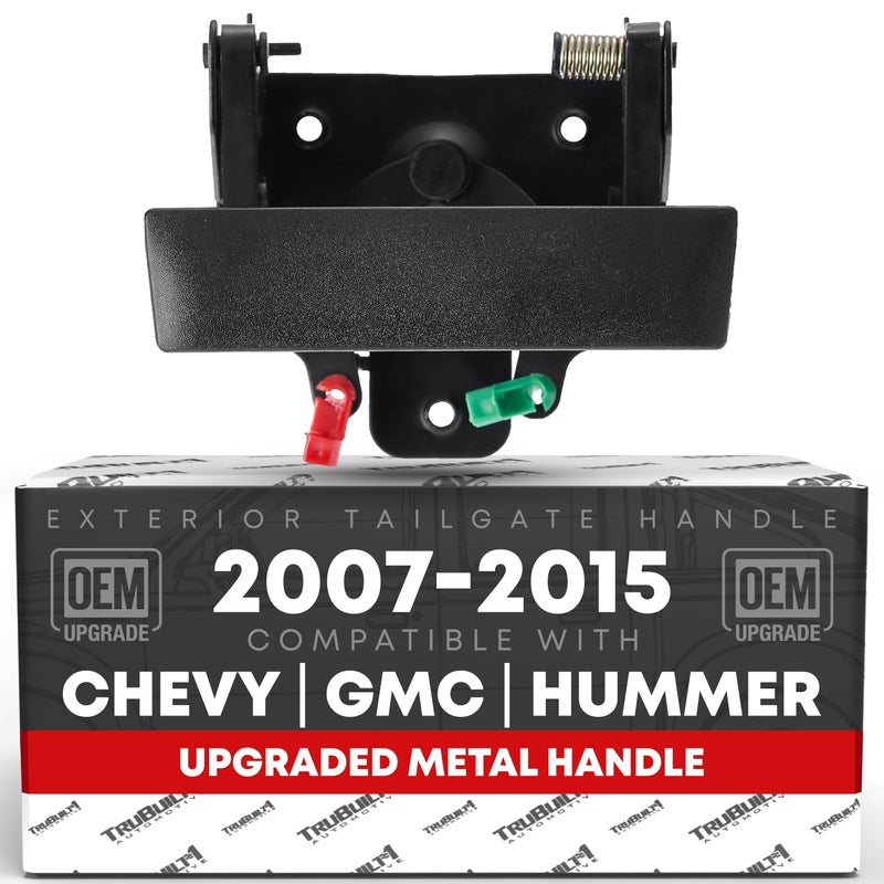 T1A Tailgate Handle Assembly Upgraded Metal Compatible with 20072015 Chevrolet Silverado GMC Sierra Hummer H3T Textured Black OEM 20955300 15140549 20880357 - Image 2