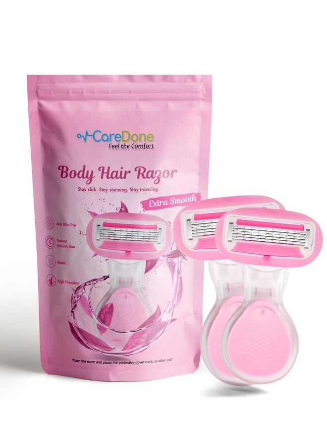 Caredone Body Razor for Women's Hair Removal |1 Pc | With Travel Case | 3-Blade Precision | Smooth & Hassle-Free Shaving on the Go (ComBo - 2 Razor) - Image 1
