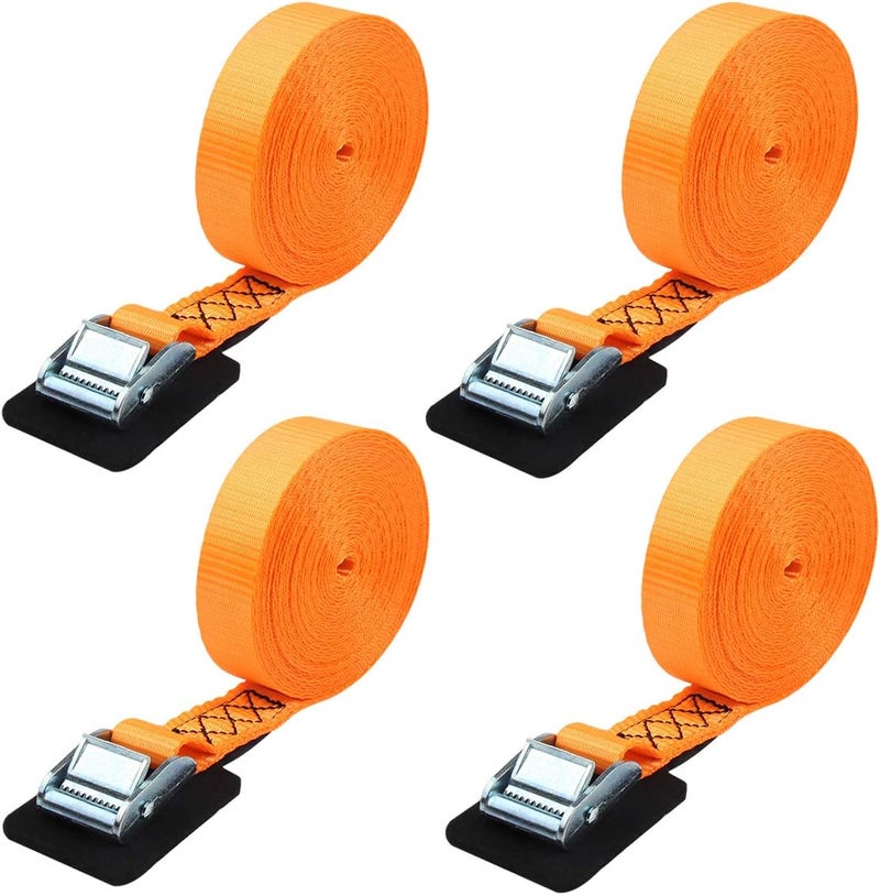 JCHL Sturdy 20-foot-by-1-inch Tie Down Strap Lashing Strap Cargo Tie-Down Strap Padded Cam Lock Buckle 1000lbs Capacity (4-Pack) - Image 1