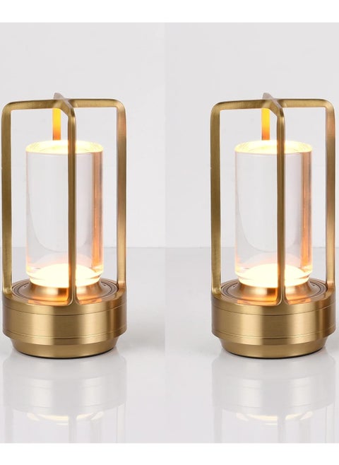 2 packs of rechargeable metal table lamps