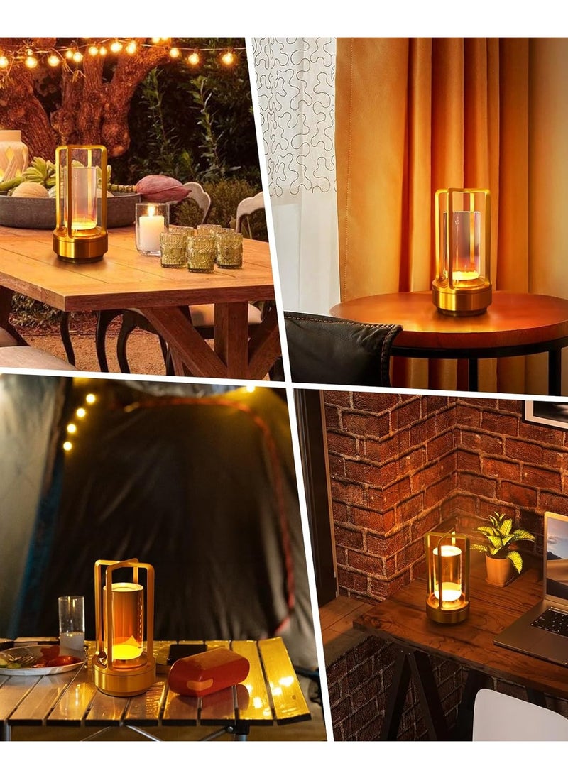 2 packs of rechargeable metal table lamps