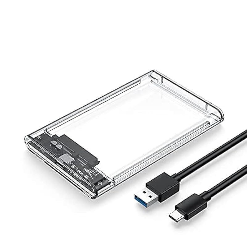 Terabyte غطاء SSD SATA 2.5 بوصة - محرك خارجي/غطاء حالة Type-C - سرعات نقل سريعة تتجاوز 5Gbps. تخزين ونقل بيانات أثناء التنقل (شفاف) 03 - Image 3