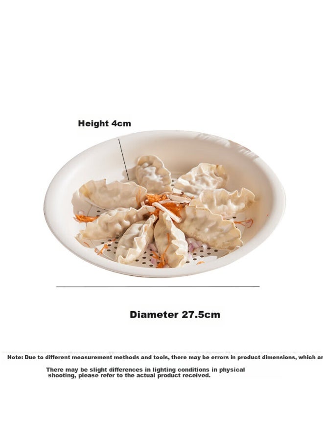 Star Square Xingfang Dumpling Plate, Double-layer Draining Plate, Round Dumpling Plate With Vinegar Dish, Compartmented Snack Plate - Image 1