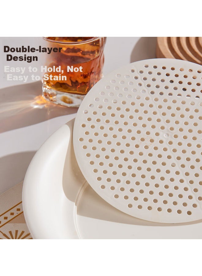 Star Square Xingfang Dumpling Plate, Double-layer Draining Plate, Round Dumpling Plate With Vinegar Dish, Compartmented Snack Plate - Image 3