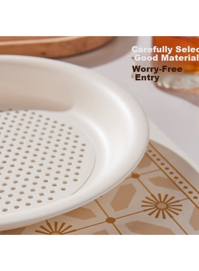 Star Square Xingfang Dumpling Plate, Double-layer Draining Plate, Round Dumpling Plate With Vinegar Dish, Compartmented Snack Plate - Image 5