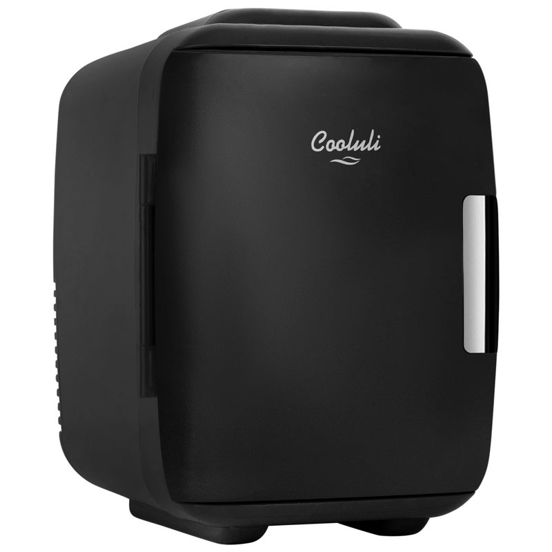Cooluli Cooluli Mini Fridge for Bedroom  Car Office Desk  Dorm Room  Portable 4L6 Can Electric Plug In Cooler  Warmer for Food Drinks Skincare Beauty  Makeup  12v ACDC  Exclusive USB Option Black 