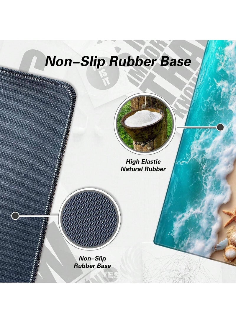 Stylish, Sea Shell Designed Mouse Pad With Non-Slip Rubber Base, Size 900x400 mm - Image 5