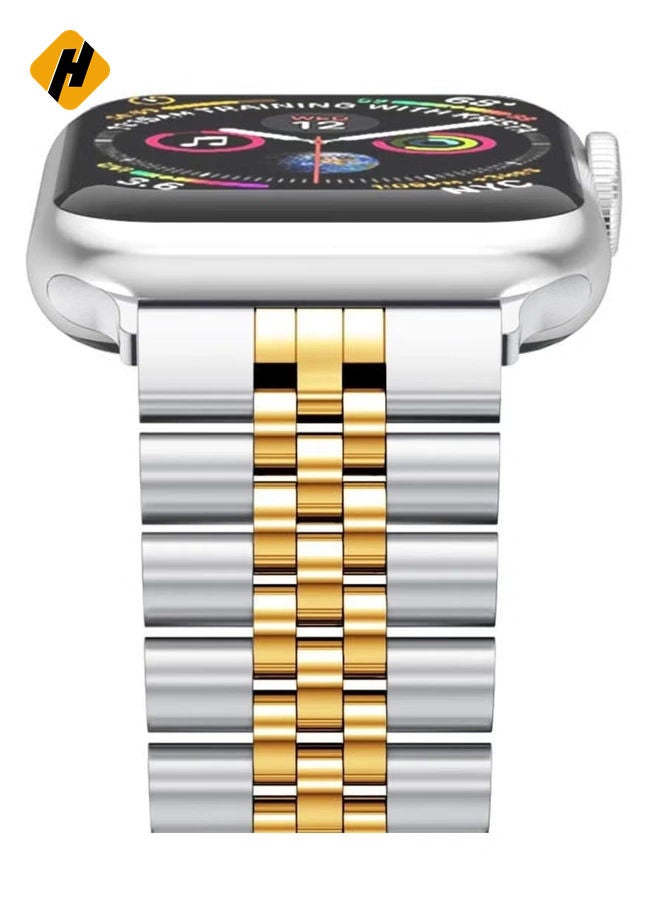 HuHa Compatible with Apple Watch Band 44mm 42mm 40mm 38mm Stainless Steel Heavy Band with Butterfly Folding Clasp Link Bracelet  - Image 3