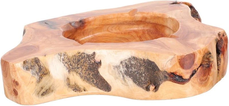 Large Wooden Ashtray Solid Ash Holder Compact Design Smooth Polished Surface for Home Office - Image 2