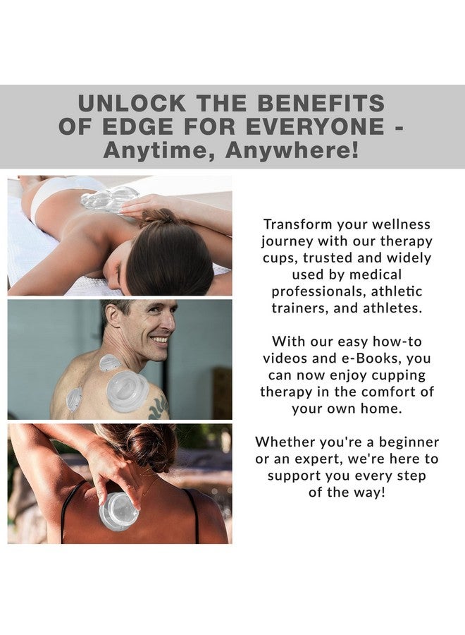 Lure Essentials Edge Silicone Cupping Set, Cupping Kit for Massage Therapy, Long Lasting Cups for Professional & Home Use, Body Sculpt Cup for Cellulite, Ultra Transparent Clear (8 Count) - Image 4