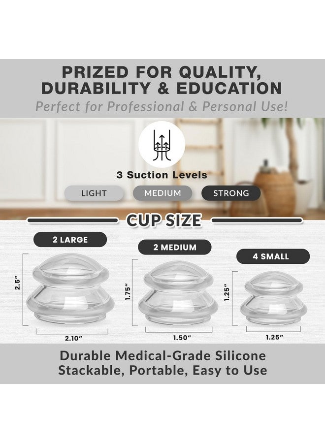 Lure Essentials Edge Silicone Cupping Set, Cupping Kit for Massage Therapy, Long Lasting Cups for Professional & Home Use, Body Sculpt Cup for Cellulite, Ultra Transparent Clear (8 Count) - Image 5