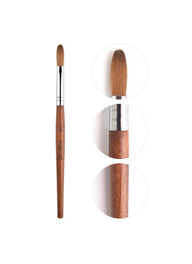 Rolabling Kolinsky Acrylic Nail Brush Red Wooden Acrylic Nail Brush Professional Salon Acrylic Brush for Nail (10#)  - Image 1