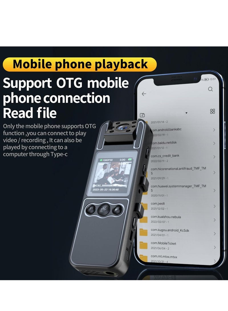 SYOSI Mini Camera with Audio Recording, Portable Wearable Small Body Worn Cam, 180°rotatable Lens True HD 1080p 1.4 in Screen to Playback Body Cam with Night Vision for Travel Record, Work Records - Image 5