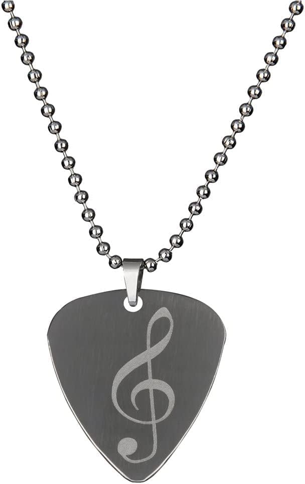 KingPoint Guitar Pick Necklace, Stainless Steel Guitar Picks, Music Note Pendant Jewelry, Guitar Picks Plectrum, Guitar Accessories For Music Lovers Gifts - Image 2