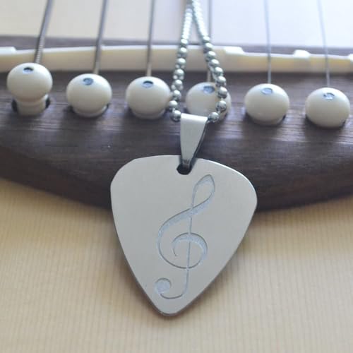 KingPoint Guitar Pick Necklace, Stainless Steel Guitar Picks, Music Note Pendant Jewelry, Guitar Picks Plectrum, Guitar Accessories For Music Lovers Gifts - Image 3