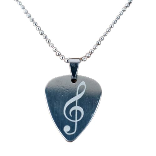 KingPoint Guitar Pick Necklace, Stainless Steel Guitar Picks, Music Note Pendant Jewelry, Guitar Picks Plectrum, Guitar Accessories For Music Lovers Gifts - Image 1
