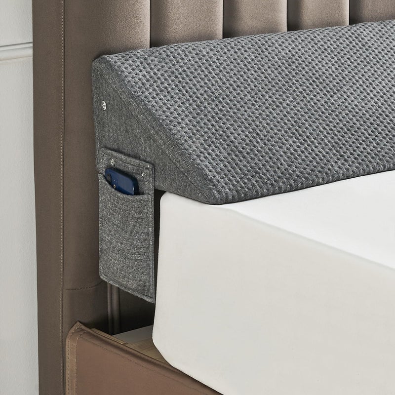 IFNOW Queen Size(60"x6"x10") Bed Wedge Pillow for Headboard, Mattress Gap Filler(0-8"), Bed Wedge for Gap Between Your Headboard and Mattress Dark Grey - Image 1