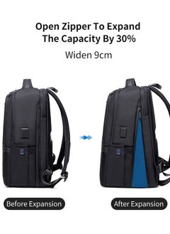ARCTIC HUNTER B00490 9cm Expandable Fashion Men Backpacks 15.6inch USB Charging Laptop Backpack, Black  - Image 3