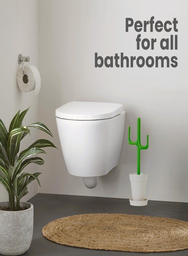 Vigar Cactus Toilet Brush Set, Toilet Brush and Holder Set with Cactus-Shaped Handle, Planter Base and Saucer for Bathroom, Home Cleaning Essentials - Image 5