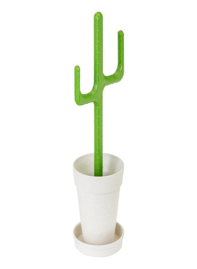 Vigar Cactus Toilet Brush Set, Toilet Brush and Holder Set with Cactus-Shaped Handle, Planter Base and Saucer for Bathroom, Home Cleaning Essentials - Image 1